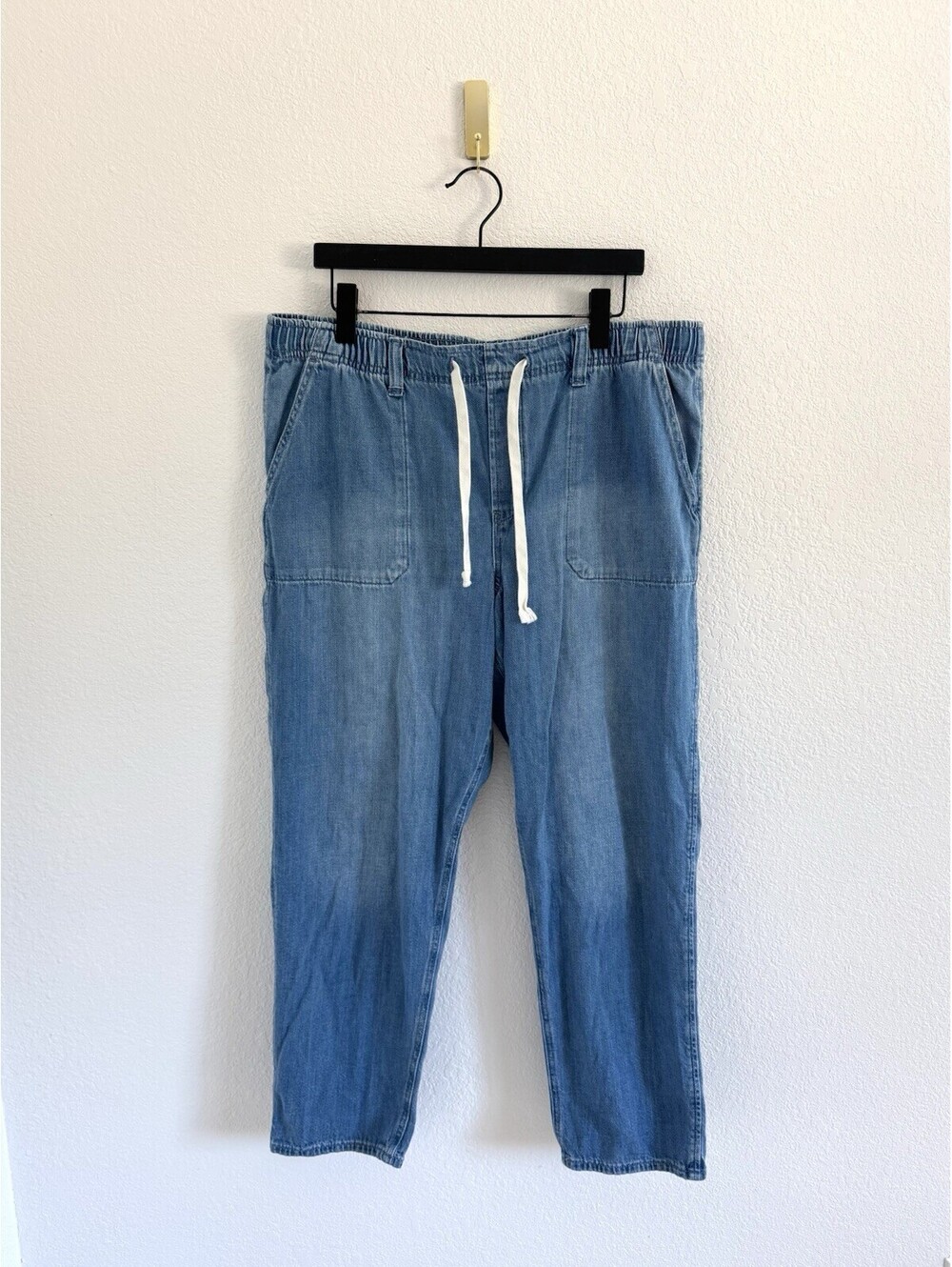 GAP High Rise Sz XL High Rise Pull On Baggy Elastic Drawstring Waist Jeans